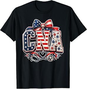Women Nurses Fourth of July Nurse Patriotic CNA 4th of July T-Shirt