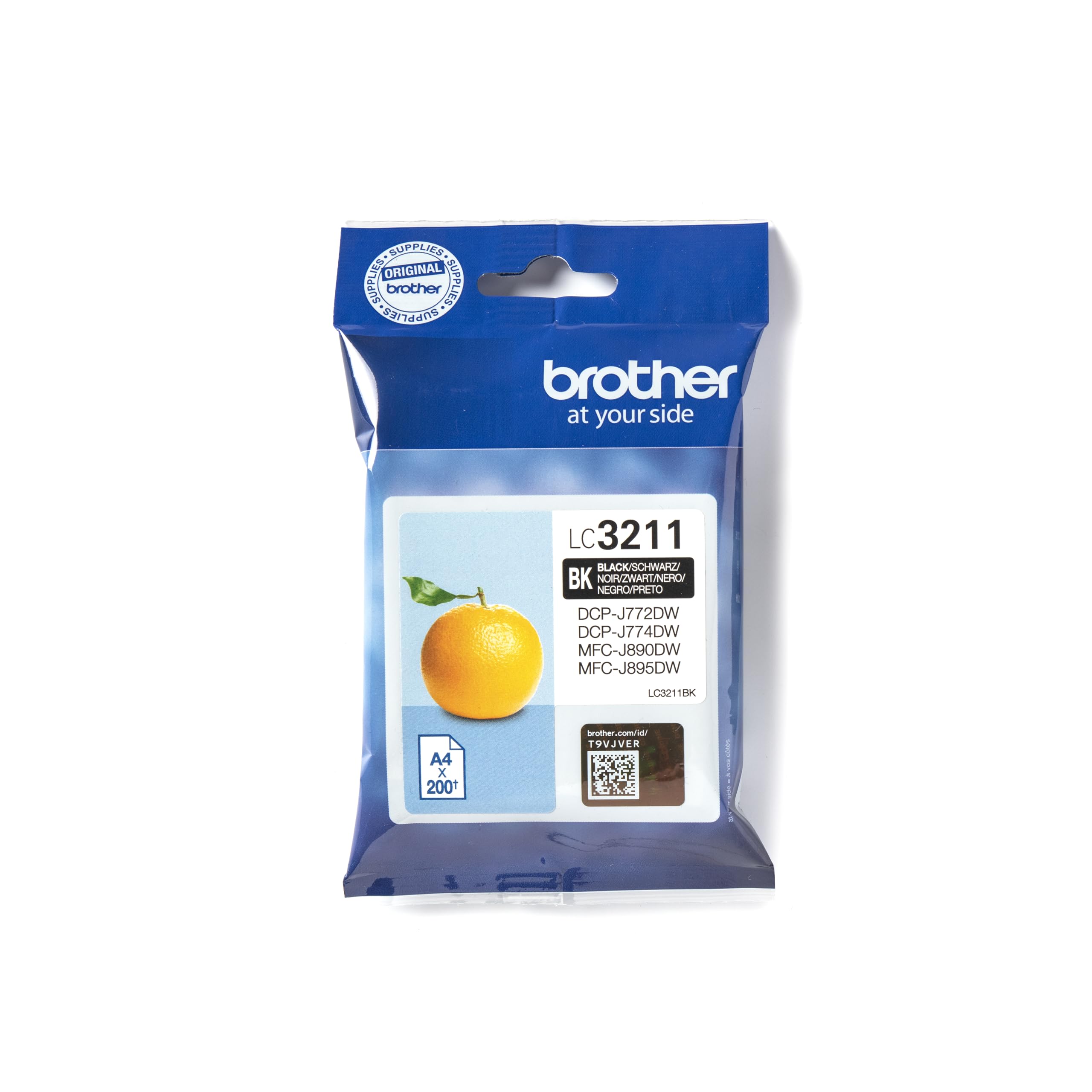 Brother LC-3211BK Inkjet Cartridge, Black, Single Pack, Standard Yield, Includes 1 x Inkjet Cartridge, Genuine Supplies