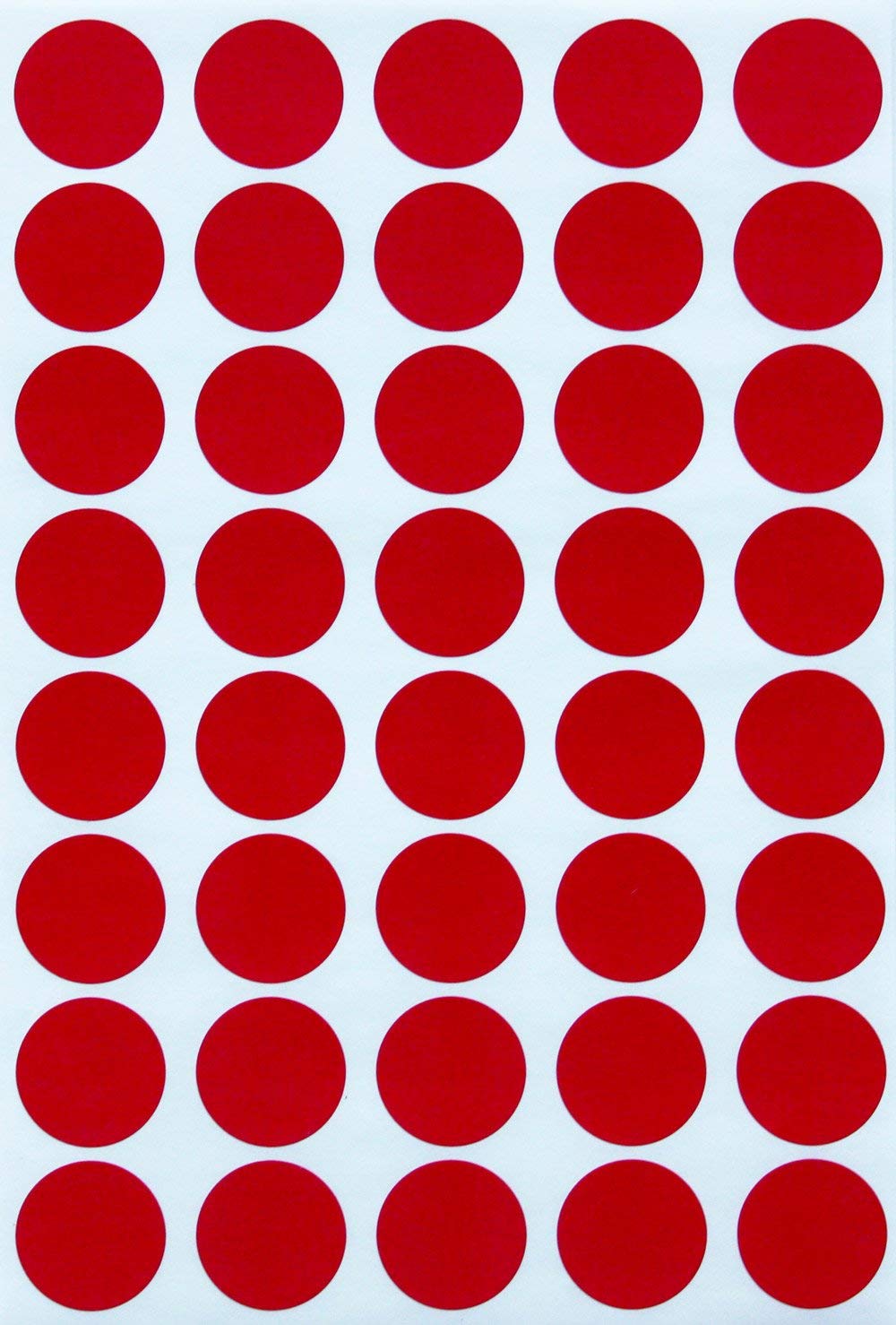Royal Green Round Stickers Color Dots Labels 19mm (About 2cm) 3/4 Inch - Red - 600 Pack