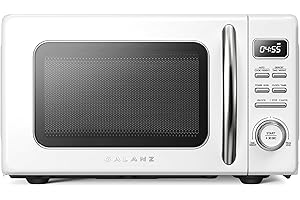 Galanz GLCMKZ09WER09 Retro Countertop Microwave Oven with Auto Cook & Reheat, Defrost, Quick Start Functions, Easy Clean with