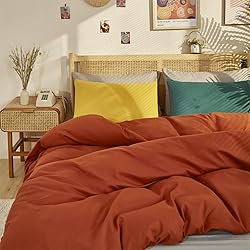 Cottonight Burnt Orange Comforter Set Queen Rust