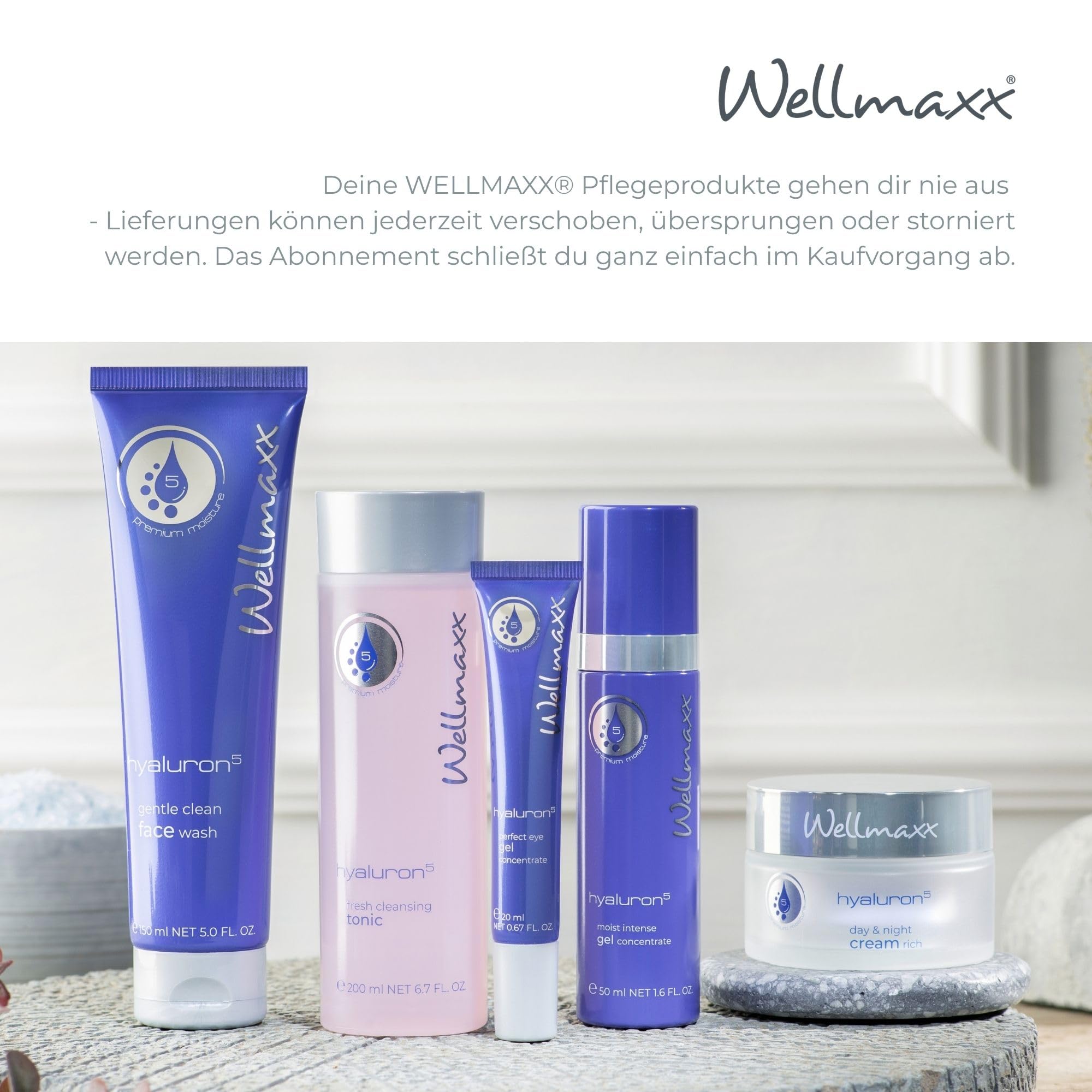 WELLMAXX® hyaluron⁵ CollagenBooster serum concentrate l leichtes 5-fach hyaluron Serum l Feuchtigkeit & Straffheit l Anti Aging l alle Hauttypen l Made in Germany l Dermatest „sehr gut“* l 50 ml 7