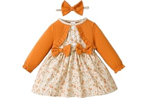 SAEABY Toddler Baby Girl Dress Toddler Girl Fall Winter Clothes Long Sleeve Ruffle Princess Dresses for Girl