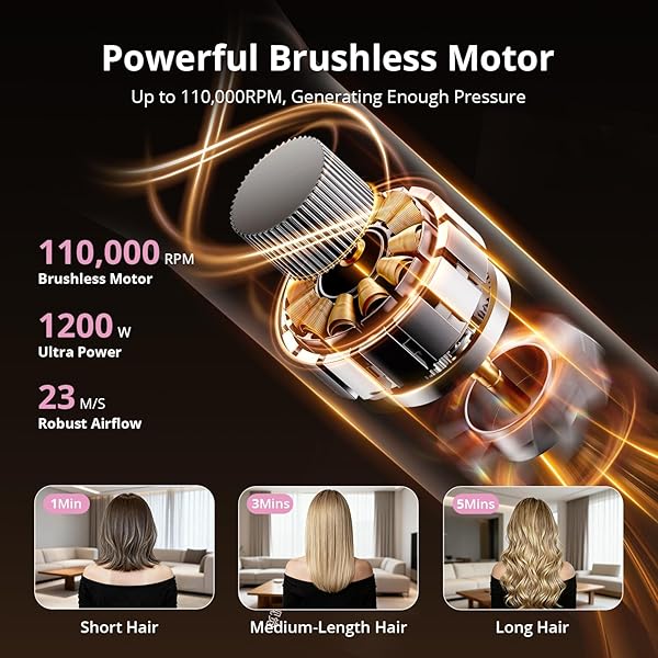 AIR WRAP HAIR STYLER, FAST DRYING BLOW DRYER & CURLING STYLINGTOOL, HOT AIR STYLER NO HEAT DAMAGE, HOT AIR STYLER WRAP FOR CURLING VOLUMIZING STRAIGHTENING STYLING(PINK)