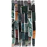 Natural Indian Agate Rectangle Tube Beads 4x13mm 38cm/str Loose Semi Gemstone Stone Beads for Making Bracelets Necklace Earrings