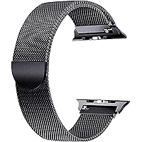 LANGXIANGO Compatible with Apple Watch Band 38mm 40mm 42mm 44mm, 2 Pack Stainless Steel Mesh Sport Wristband Loop…