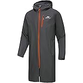 NORDIC OUTLAND Rain Jacket Men,Waterproof Breathable Long Raincoat with Hood Mesh Lining,Windbreaker for outdoor activities