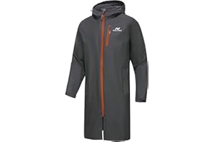 NORDIC OUTLAND Rain Jacket Men,Waterproof Breathable Long Raincoat with Hood Mesh Lining,Windbreaker for outdoor activities