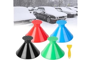 feisina Magical Car Ice Scraper, 4 Packs Ice Scrapers for Car Windshield, Snow Scraper for Car, 2 in 1 Frost Wipe Scraper, Window Scraper for Car, Windshield Scraper for Ice and Snow