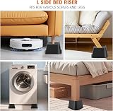 MYMULIKE Bed Risers 3 Inch Heavy Duty Up to 6000 Lbs L Shaped 4 Pack Black view 7