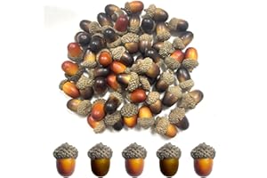 WELANE Artificial Acorn, 50 PCS Lifelike Fake Acorn Fruit Props for Thanksgiving, Halloween, Christmas Festival Decorative Or