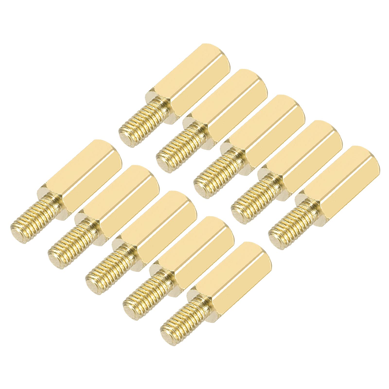 YOKIVE 40 Pcs Brass Hexagon Threaded Spacer, Hex Spacer with Female and Male Thread | Fixing The Motherboard, Great for Electronics Industries (M3 10+6mm)