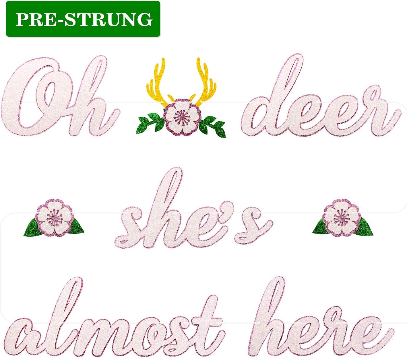 Amazon Com Deer Baby Shower Banner Oh Deer She S Almost Here