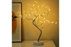 OURBAOFU 20" Bonsai Fairy Spirit Tree Light with 108 LED, DIY Artificial Tree Lamp, Battery/USB Operated, Aesthetic Lamps for Living Room Bedroom Christmas Party Home Gifts Room Decor (Warm White)