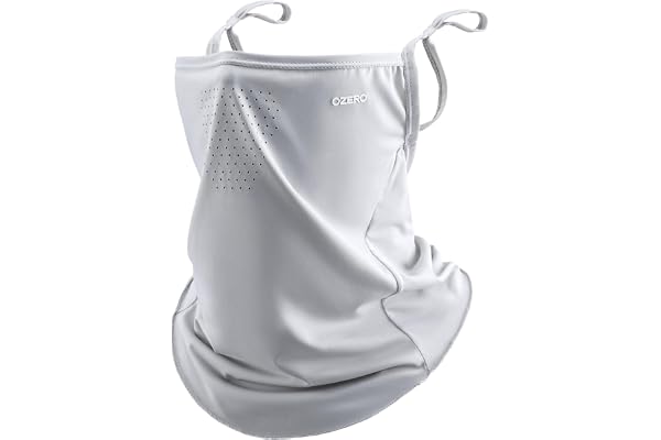 OZERO Cooling Neck Gaiter with Ear Loops : UPF 50+ | UV Protection Face Mask for Summer Outdoor Sports, Breathable Ice Silk B