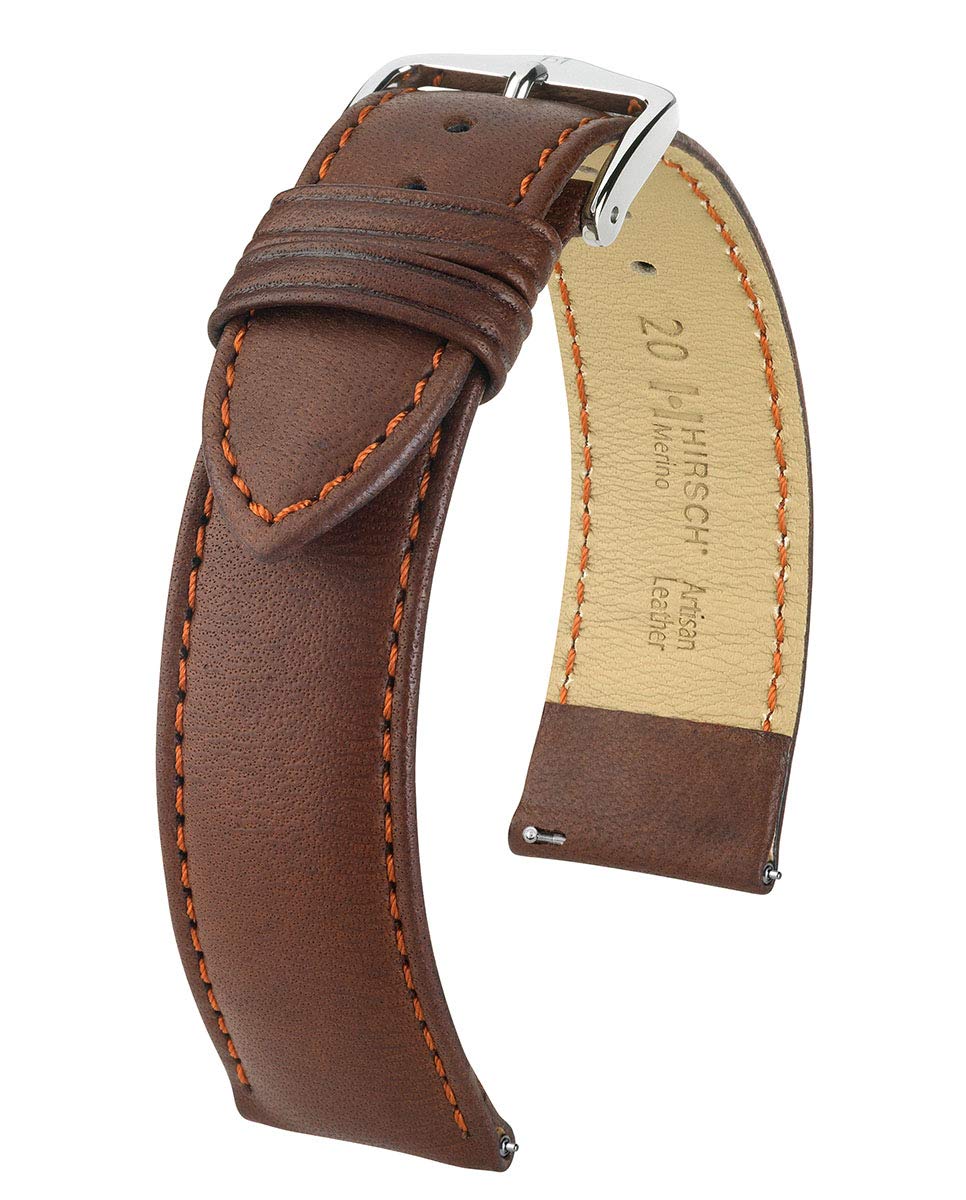 HIRSCH HHirsch Merino Artisan Sheep Leather Watch Strap - 14mm, 16mm, 18mm, 19mm, 20mm, 22mm - Length - Attachment/Buckle Width - Quick Release Watch Band