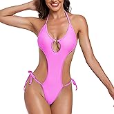 SHERRYLO Thong One Piece Swimsuit G String Monokini Women Bathing Suit for Women Plunging Womens Swimsuits Sexy Bathing Suits