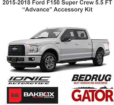 Amazon Com Gator Covers Custom Kits Fits 2015 2019 Ford F150 Supercrew 5 5 Foot Accessory Advance Kit Hard Folding Tonneau Cover 5 Curved Nerf Bars Carpet Bed Mat Bakbox Tool Box Automotive
