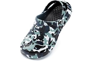 LITTLELAMB Kids Classic Camo Garden Clogs for Boys – Lightweight Adjustable Water Sandals with Non-Slip Sole, Quick-Dry Design for Little and Big Kid