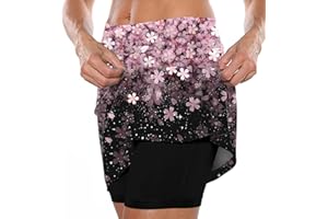 Generic Long Summer Skirts for Women 2023 Trendy Biker Shorts Women Tummy Control Workout Mini Skirt with Shorts Under