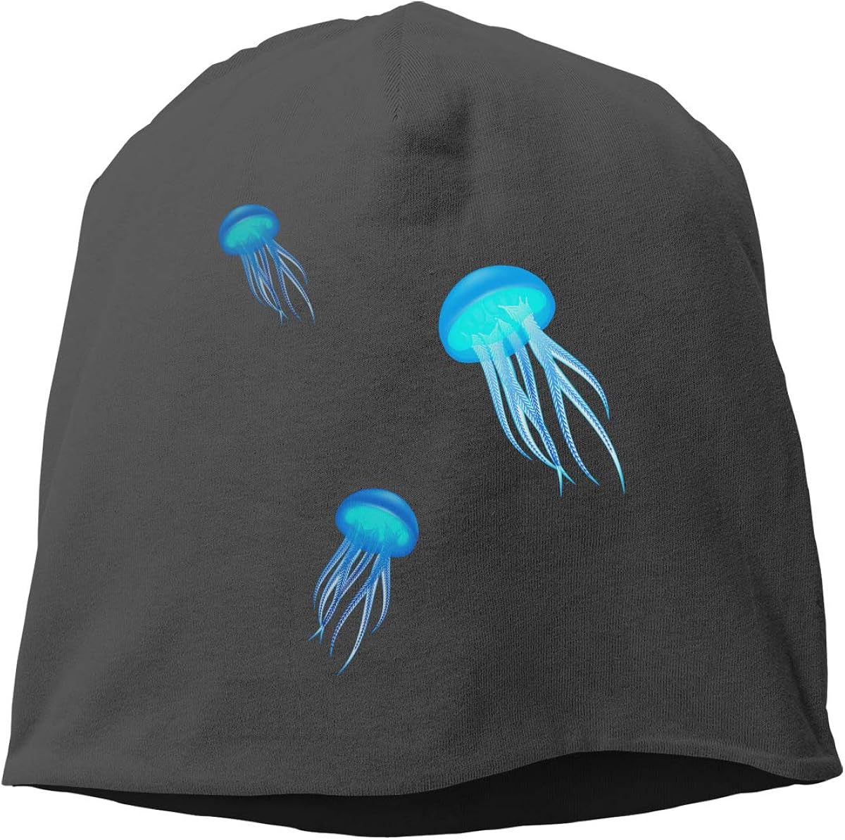 Unisex Beanie Cap, Sea Jellyfish Cuffed Skull Knit Hat