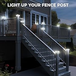 Peasur 4x4 Solar Post Cap Lights Outdoor with 3