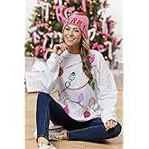 Mud Pie womens Mud Pie Women's Holiday Sparkle Sweatshirt