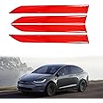 ONKENTET 4 Pcs Door Handle Wrap Compatible with Tesla Model X (2016-2023) Accessories Luminous Door Handle Cover Trim Protector Sticker Decal Trims Exterior Upgrade Modification (Red)