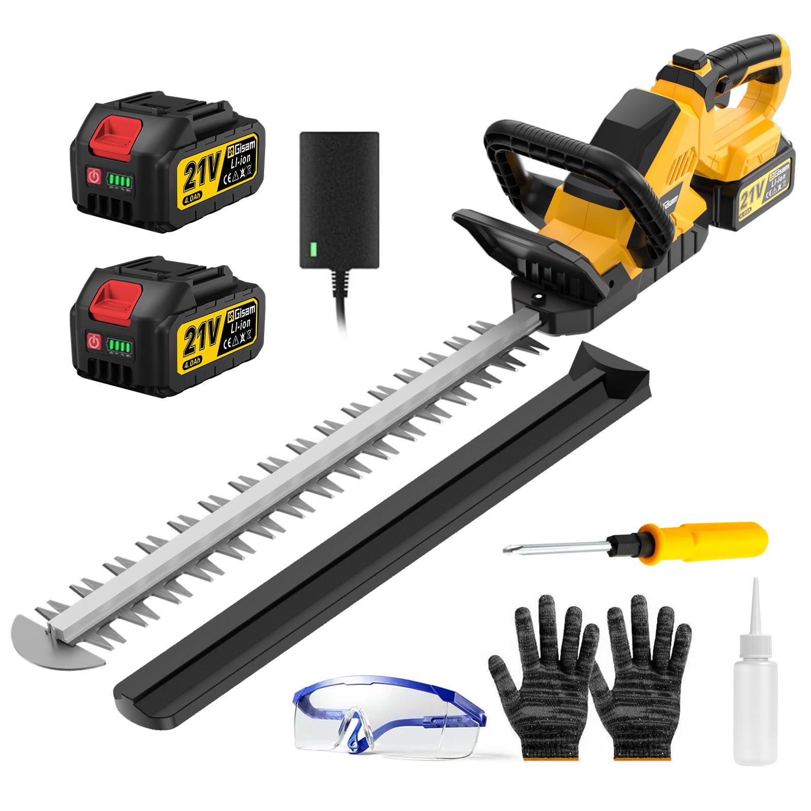 Photo 1 of ***WHITOUT PARTS***22''Hedge Trimmer Cordless,21V Electric Handheld Bush Clipper with 2 Pack 4000mAh Rechargeable Batteries,3200RPM 180°Rotatable Head,3/4''Blade Gap,Lightweight & Compact Trimmer