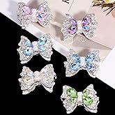 Frinnovan, 7 Pack Rhinestone Beads for Pens Metal Crystal Loose Large Spacer Bead Charms for Jewelry Making Keychain Earring Necklace Beadable DIY Crafts Cute Colorful Butterfly (Bow 2)