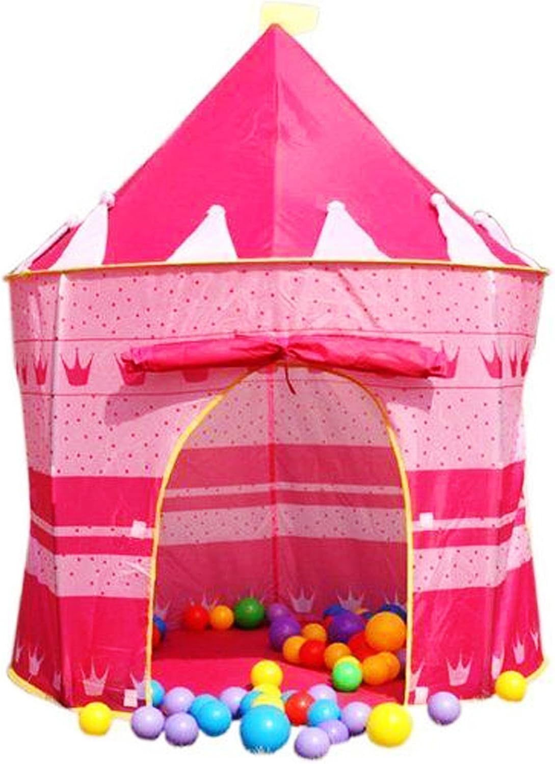 LEVEL25 Castillo Tienda Infantil Plegable para niños y niñas, Interior y Exterior, Rosa
