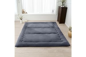 Foredawn Japanese Floor Mattress 54"x 80"Full Size Futon Mattress, 2.5" Thicken Tatami Mat Sleeping Pad Foldable Roll Up Mattress Boys Girls Dormitory Mattress, Grey