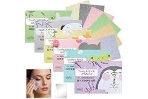 UPEOXT 600 Pcs Oil Blotting Sheets for Face, Natural Absorbing Paper, Facial Tissues Oily Skin, Soft Blotting Paper with Mirr