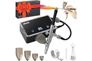 XDOVET Upgraded 32PSI Airbrush Kit, Rechargeable Multi-Function Dual-Action Airbrush Set with Compressor for Painting Portable Air Brush Set for Makeup, Cake Decor, Model Coloring, Nail Art, Tattoo