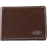 Big Skinny Men's Compact Sports Leather Bi-Fold Slim Wallet, Holds Up to 20 Cards