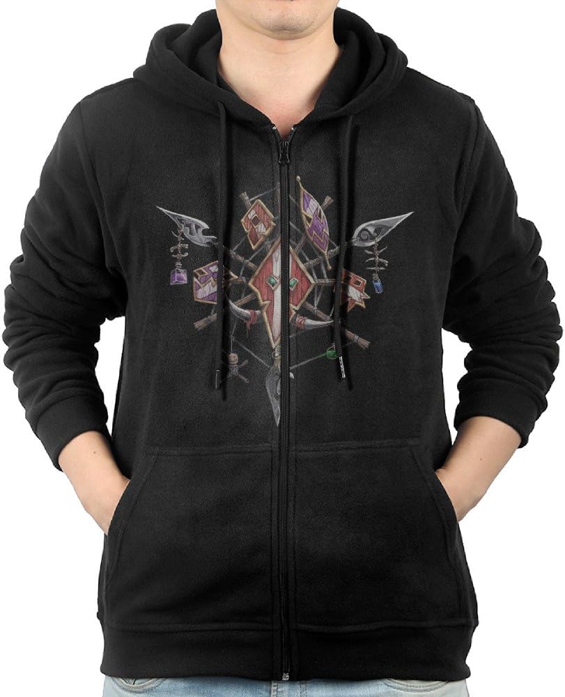 Men Online Games WOW Troll Sigil Hoodie Pullover Zip Up