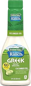 Hidden Valley Greek Yogurt Cucumber Dill Salad Dressing & Topping, Gluten Free - 12 Ounce Bottle (Package May Vary)