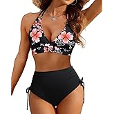 Tempt Me Women High Waisted Bikini Set Two Piece Push Up Bathing Suits Halter Swimsuits with Bottoms
