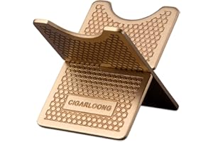CIGARLOONG Cigar Stand Carbon Fiber Detachable Portable Cigar Travel Holder Rest (Color:Gold)