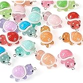 Craftdady 18pcs Turtle Keychain Charms Sea Turtle Luminous Acrylic Pendants Glow in the Dark Dangle Earring Charms Lovely Hang Ornament 32.5-17mm for DIY Craft Necklace Jewelry Making