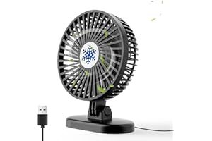 CC Store Small Desk Fan USB,Desktop Fan Portable Quiet Powerful,Table Fan with 3 Speed in Single Button,Plug in Power Fan, Adjustment Mini Fan for Desk Home Office Table Bedroom