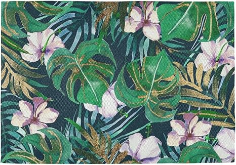 Amazon 熱帯緑 薄紫 金ゴールドモンスターは花柄を残します おしゃれ 6枚セットランチョンマット プレースマット テーブルランチマット撥水 防汚 断熱 丸洗い 滑り止め 食卓飾り 雰囲気 家庭 レストラン用 ランチョンマット オンライン通販