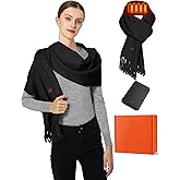 Wodesid Heated Scarf for Women Men Rechargeable Heated Scarves Blanket with Battery Pack Neck Heat Pad Electric Scarf Heated