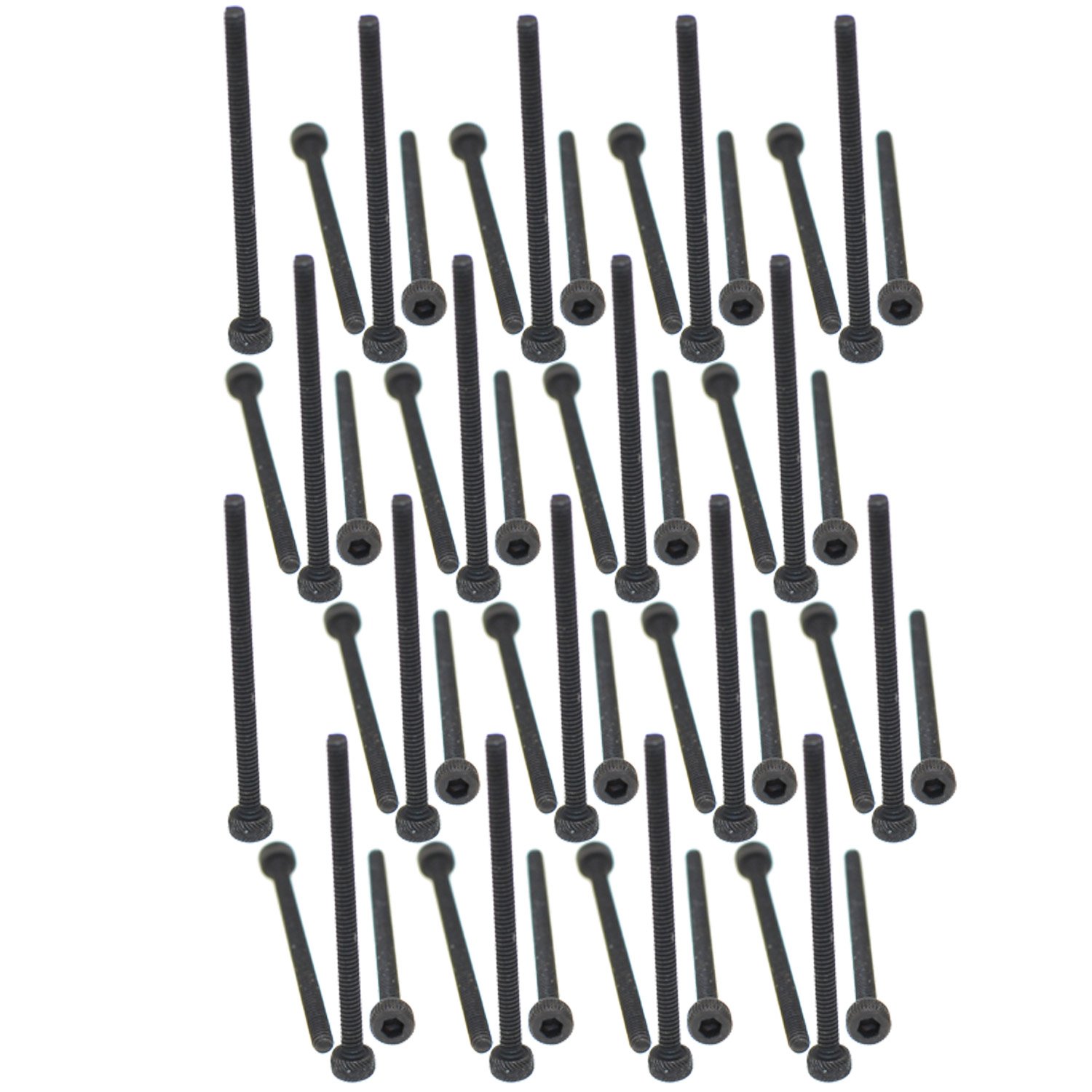 XunLiu 50PCS Grade 14.9 Alloy Steel Hex Socket Head Cap Screws Allen Wrench Drive Knurled Screws Black M2 28MM
