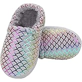 Girls Slippers Mermaid Princess No-Slip Comfy House Slippers Memory Foam House Shoes for Girls Bedroom Indoor Outdoor