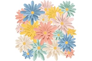 MotiMind 18 Pcs Paper Flowers Decorations for Wall DIY Flower Bulletin Board 3D Fiesta Paper Floral Backdrop Decoration for Photo Backdrop Classroom Back to School Party(Bright Color)