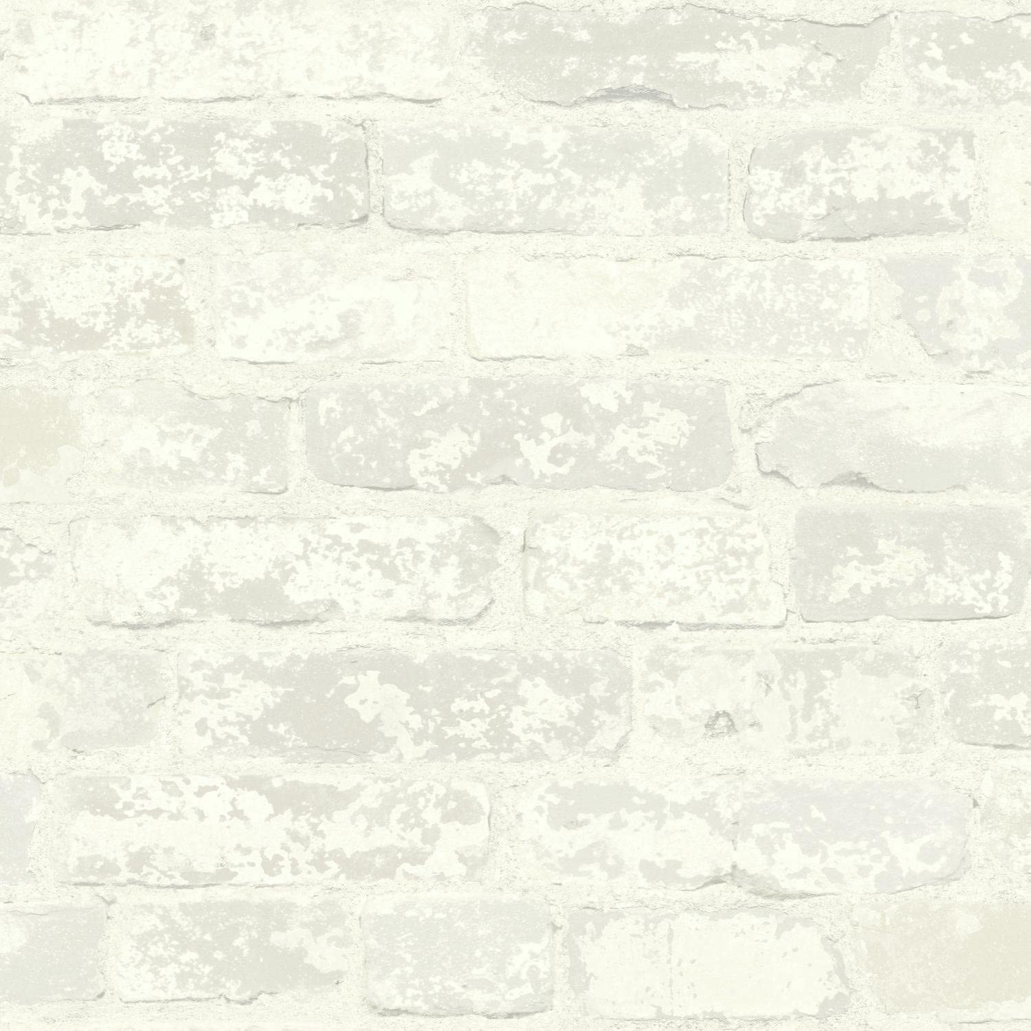 RoomMates RMK9038WP Stuccoed White Brick RMK9038, 20.5" nx 16.5 feet