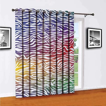 Toopeek - Cortinas opacas de poliéster con estampado de cebra, diseño