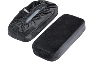 baibu Ergonomic Memory Foam Office Chair Arm Pads, Comfy Black Gaming Armrest Pads for Elbows and Forearms Pressure Relief (Set of 2)