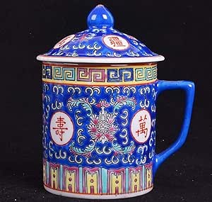 WPOS - Taza de té tradicional china de cerámica retro para oficina